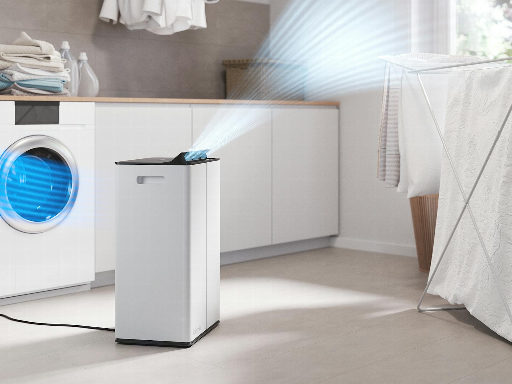 Dehumidifier Lukas Pro in a bright laundry room landscape