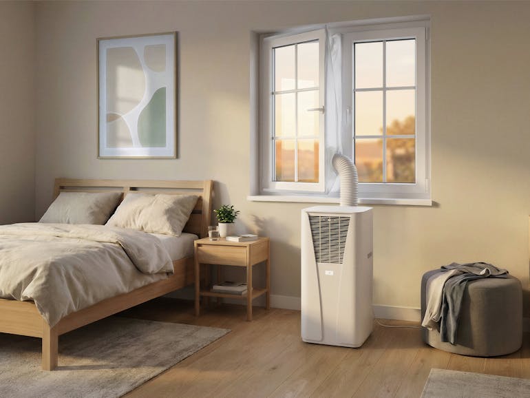 Emil air conditioner white by Stadler Form in the bedroom
