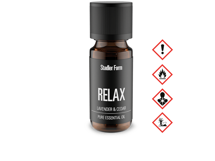 Relax essential oil by Stadler Form with symbols