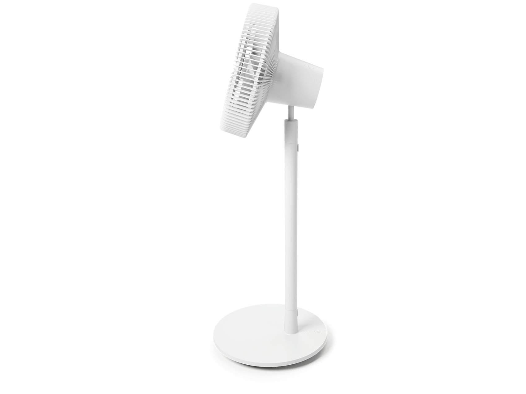 Finn mobile with battery fan by Stadler Form in white as side view