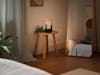 Sophie little aroma diffuser and lantern from Stadler Form in a bedroom