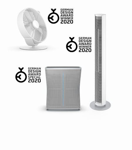 German Design Award and Special Mention winner devices 2020 fan Peter, fan Tim and air purifier Roger from Stadler Form