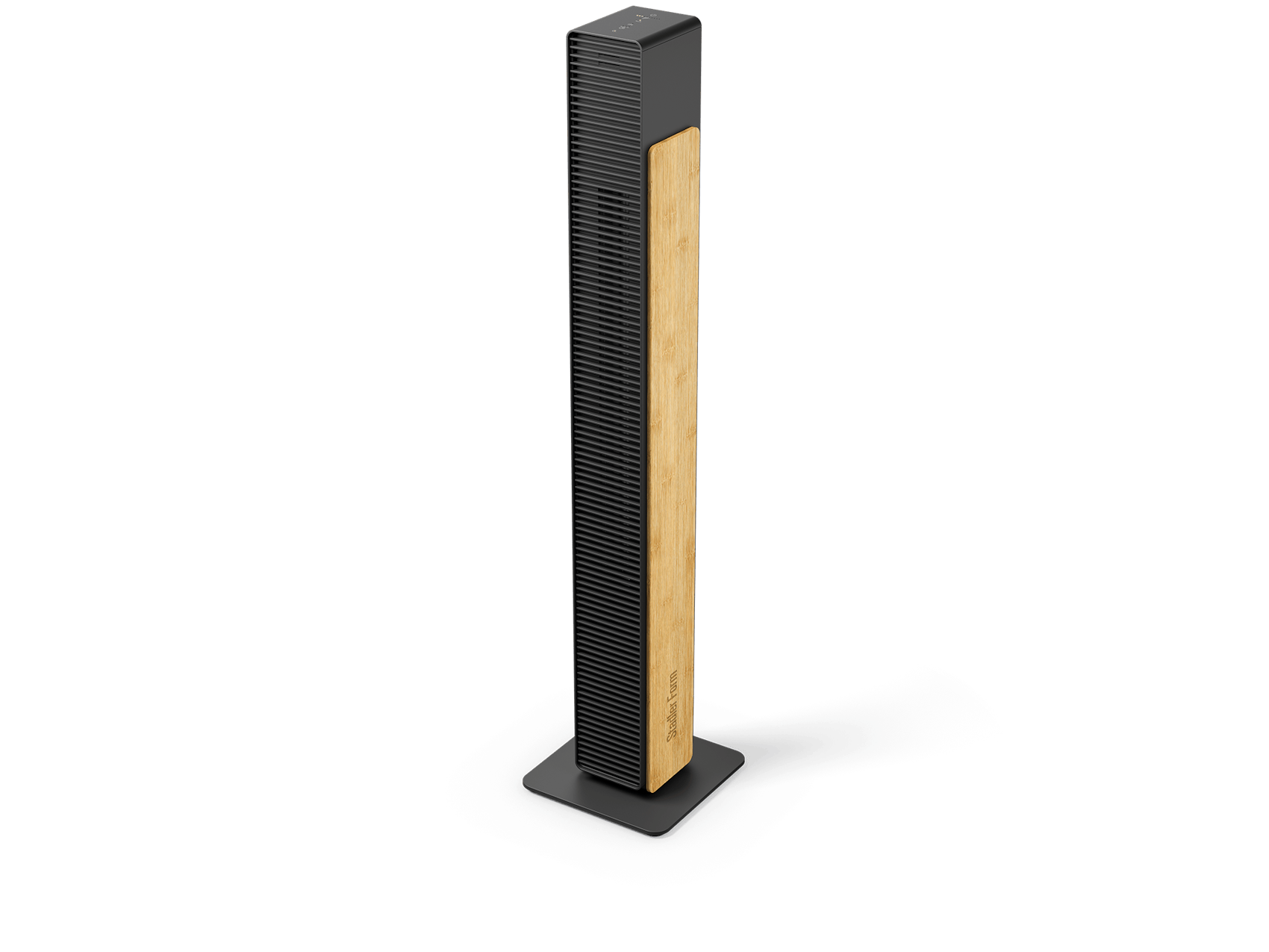 Nick Turmventilator von Stadler Form in Schwarz mit Bambus als perspektivische Ansicht