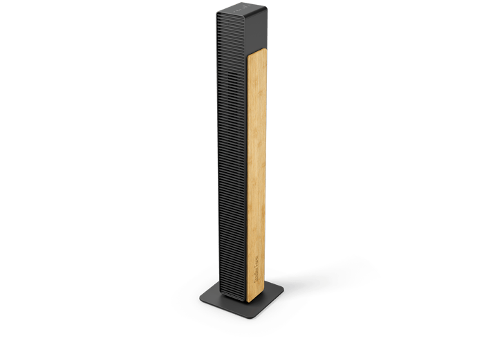 Nick Turmventilator von Stadler Form in Schwarz mit Bambus als perspektivische Ansicht