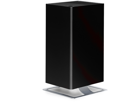 Viktor air purifier by Stadler Form in black as perspective view