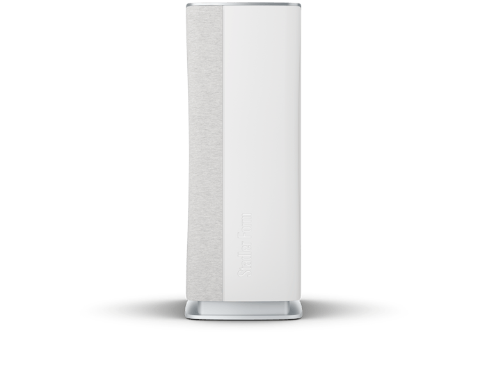 Roger little air purifier by Stadler Form in white Roger little air purifier by Stadler Form in white as side view