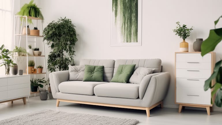 Einfache Wohnzimmer mit Pflanzen Einfache Wohnzimmer mit Pflanzen