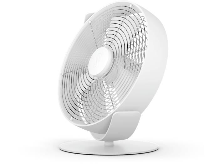 Tim table fan by Stadler Form in white as perspective view