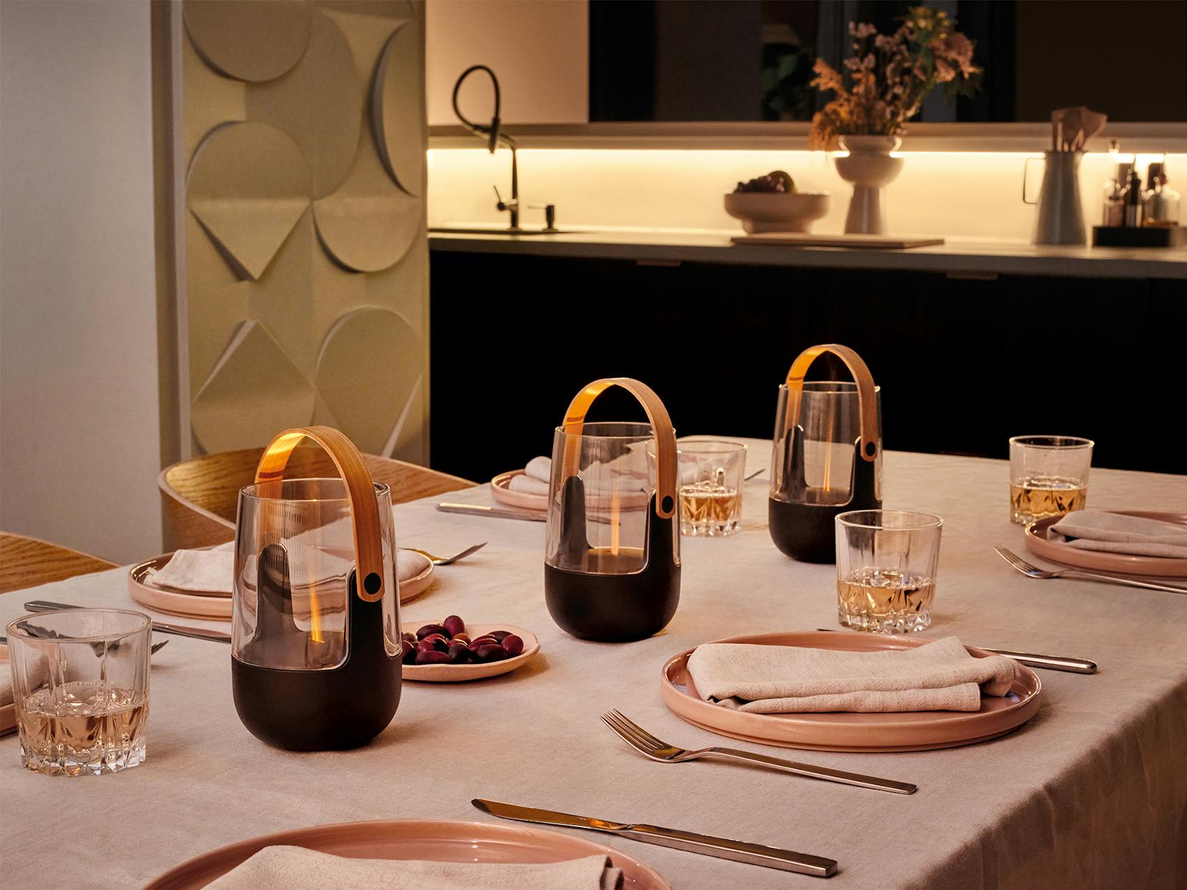 Sophie mini aroma diffuser as a decorative item on the dining table