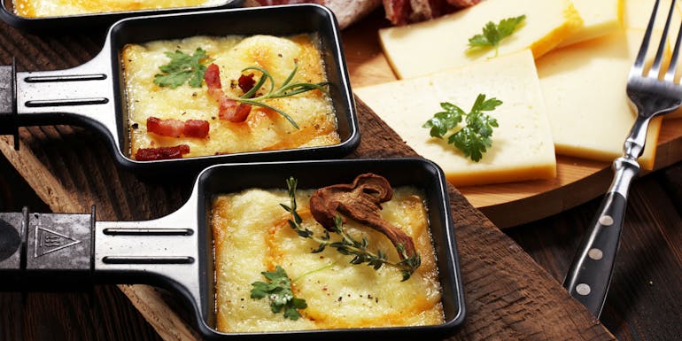 Raclette with bacon Raclette with bacon