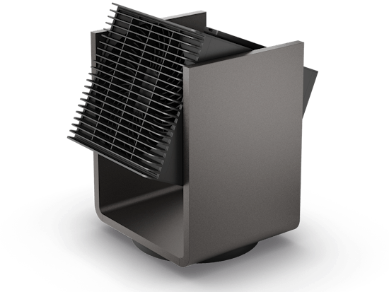 Alex heater by Stadler Form in black as perspective view