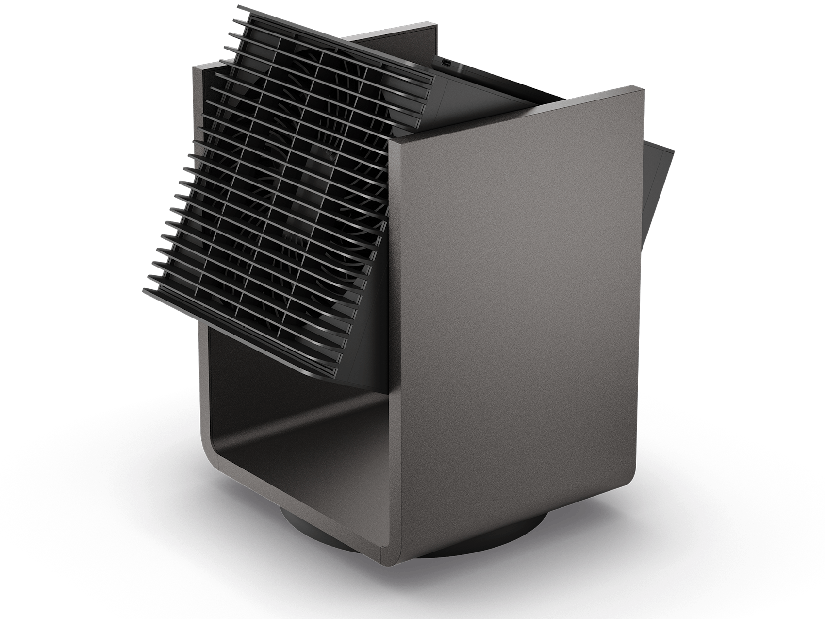 Chauffage Alex par Stadler Form en noir en vue en perspective Chauffage Alex par Stadler Form en noir en vue en perspective