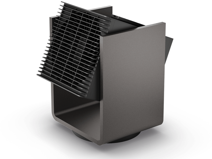 Chauffage Alex par Stadler Form en noir en vue en perspective Chauffage Alex par Stadler Form en noir en vue en perspective