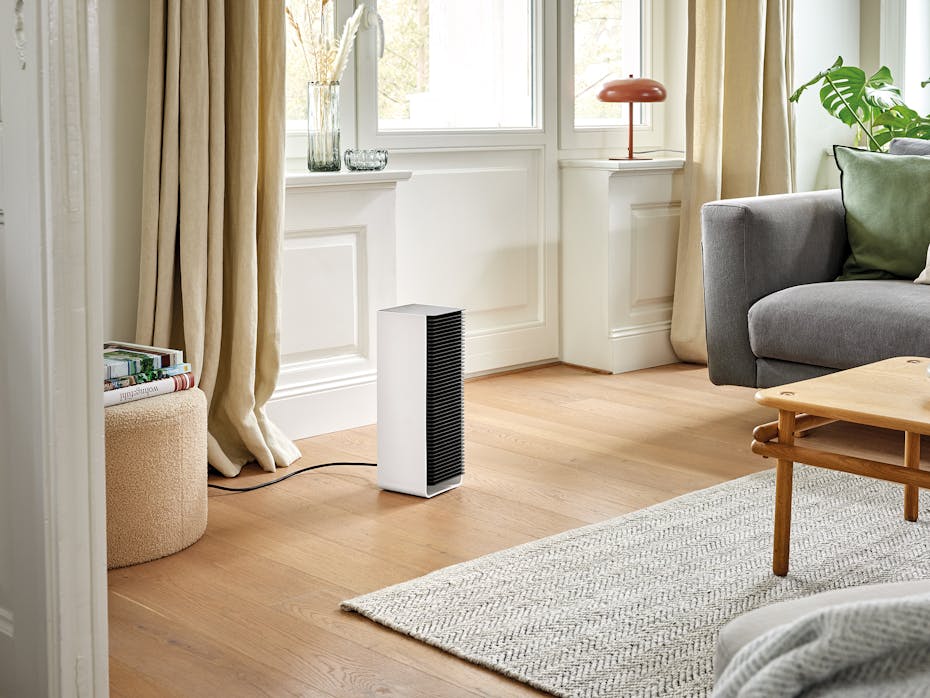 Heater Sam from Stadler Form in a living room Sam heater from Stadler Form in a living room
