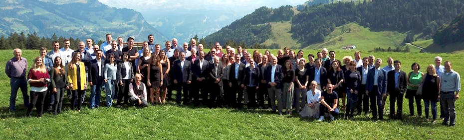 Distributors of Stadler Form at the international meeting 2018 on top of Mount Stoos