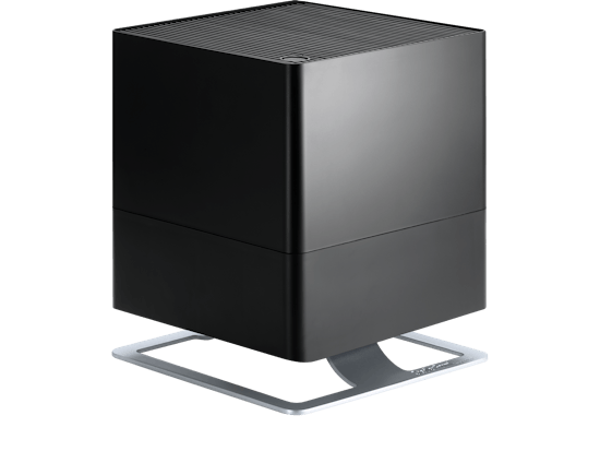 Oskar humidifier by Stadler Form in black as perspective view