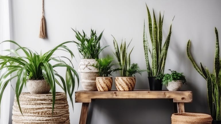 Many different plants in pots Many different plants in pots