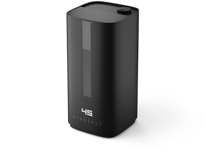 Humidificateur Oliver par Stadler Form Humidificateur Oliver par Stadler Form en noir, vue en perspective