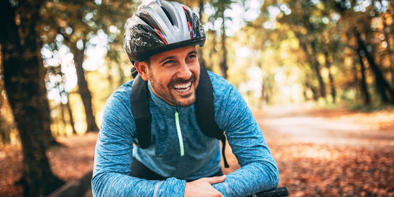 Happy man on a bike Happy man on a bike