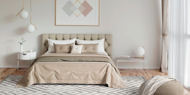 Bedroom in bright colors Schlafzimmer in hellen Farben