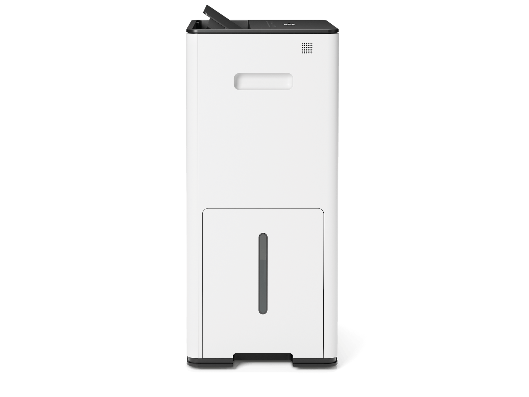 Lukas dehumidifier by Stadler Form in white as side view Lukas dehumidifier by Stadler Form in white as side view