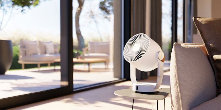 Stadler Form fan Leo in living room Stadler Form fan Leo in living room
