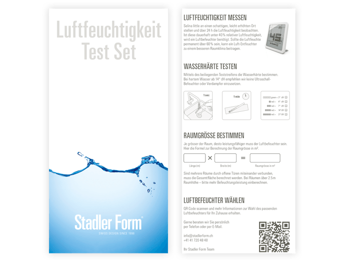 Bedienungsanleitung vom Luftfeuchtigkeit Test Set von Stadler Form Bedienungsanleitung vom Luftfeuchtigkeit Test Set von Stadler Form