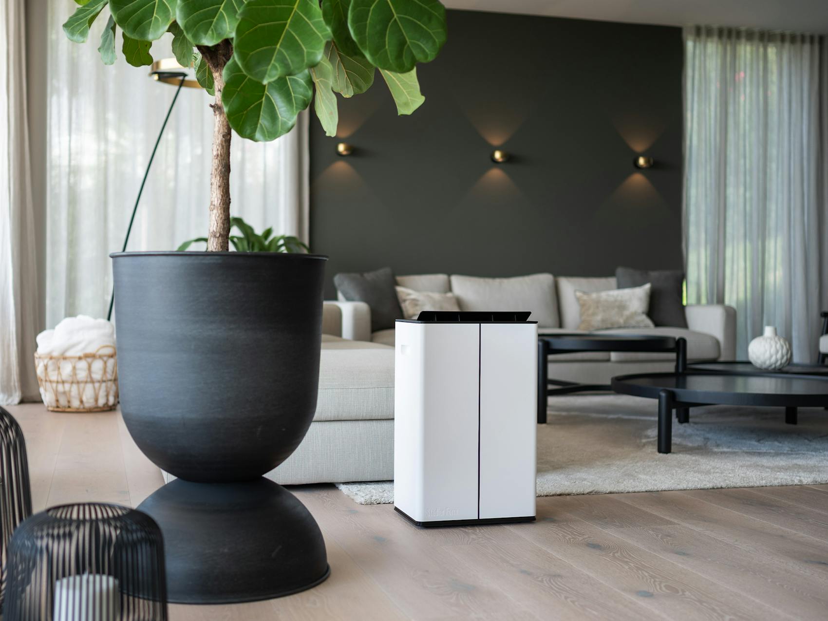 Dehumidifier Lukas in a modern living room landscape Dehumidifier Lukas in a modern living room landscape