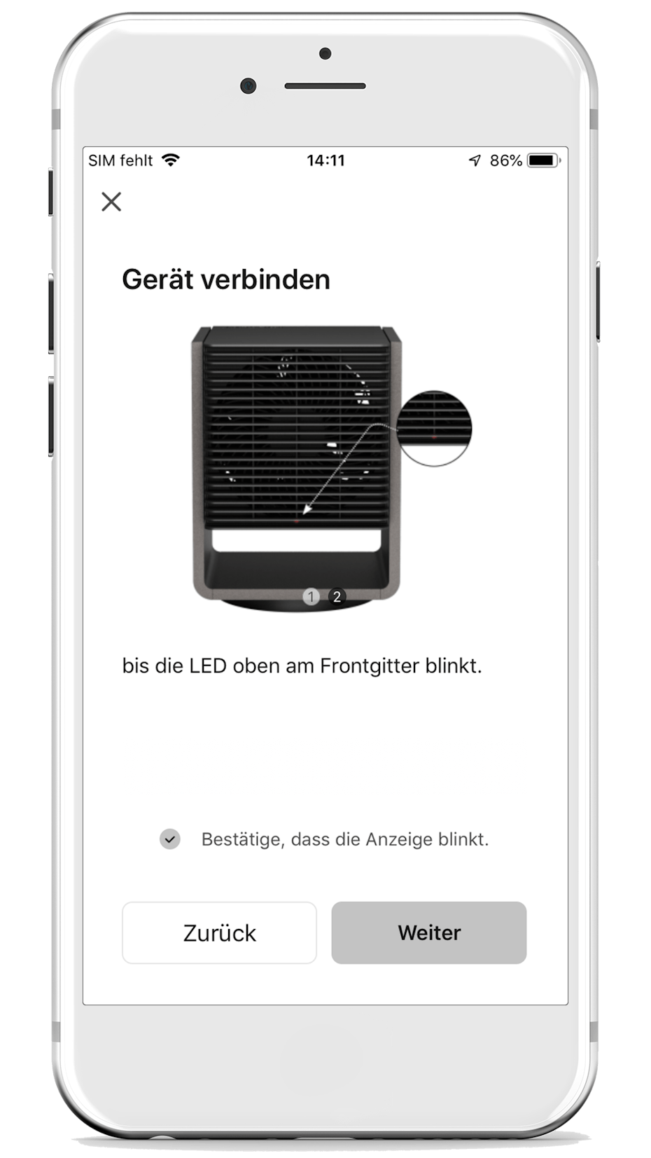 Stadler Form App WiFi Verbindung bestätigen Alex