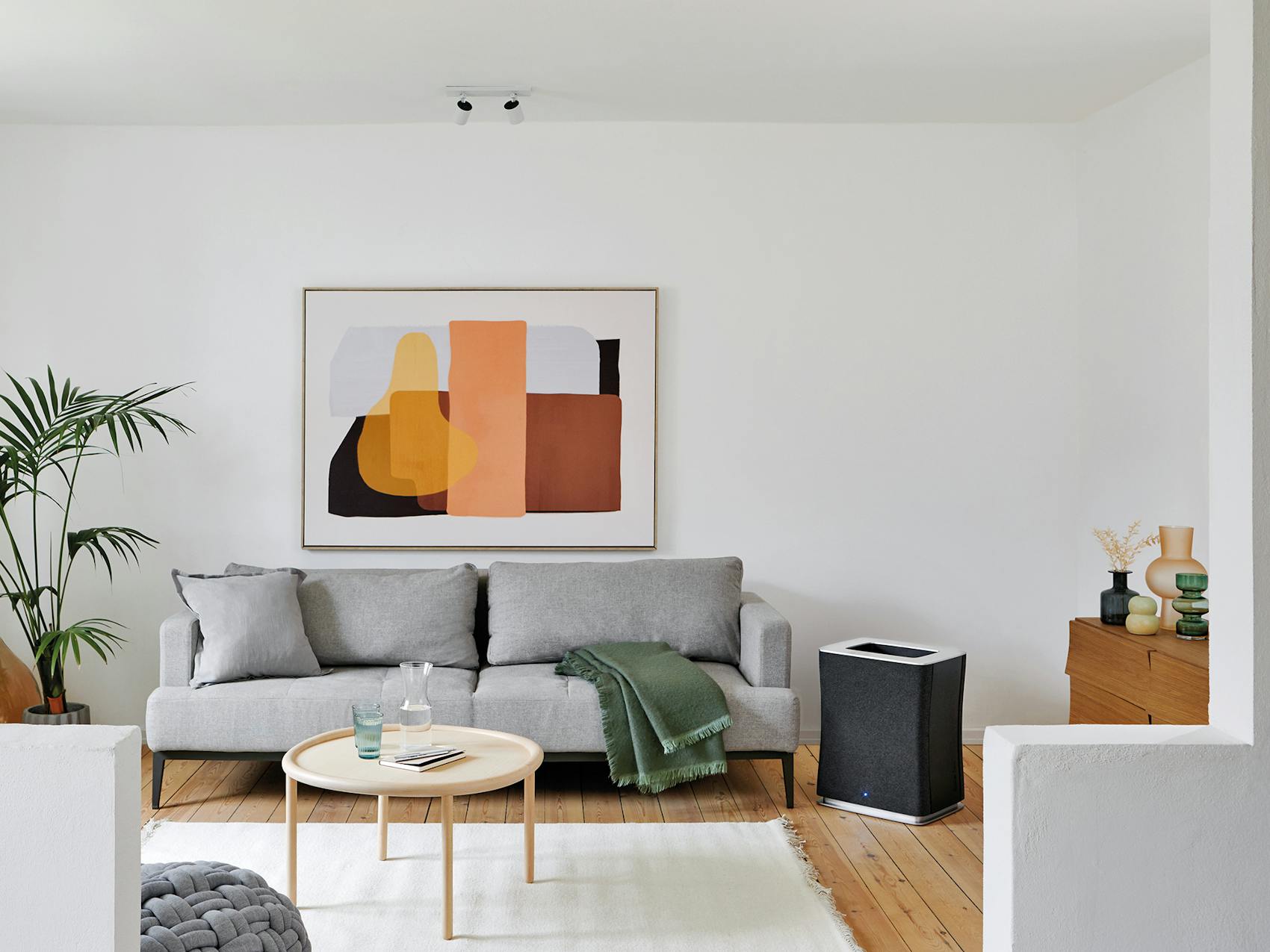 Roger big air purifier by Stadler Form in a living room