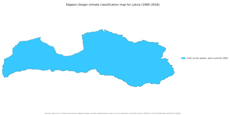 Köppen Climate for Latvia