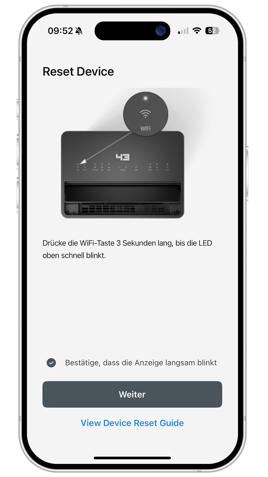 Stadler Form App WLAN-Verbindungsbestätigung Stadler Form App WLAN-Verbindungsbestätigung