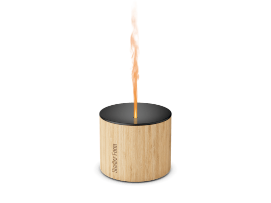 Nora aroma diffuser by Stadler Form in bamboo as prespective view