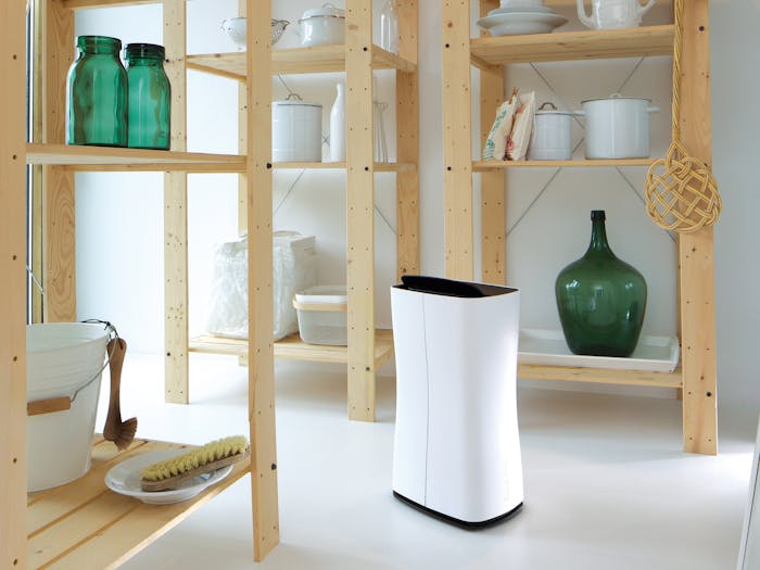 Theo dehumidifier by Stadler Form Theo dehumidifier by Stadler Form in a basement