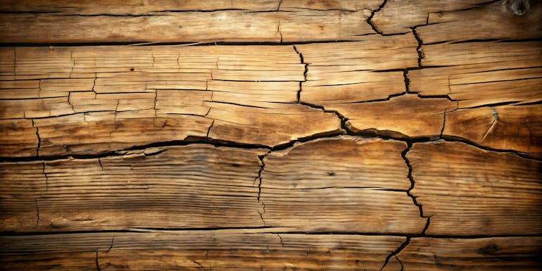 Wood with cracks