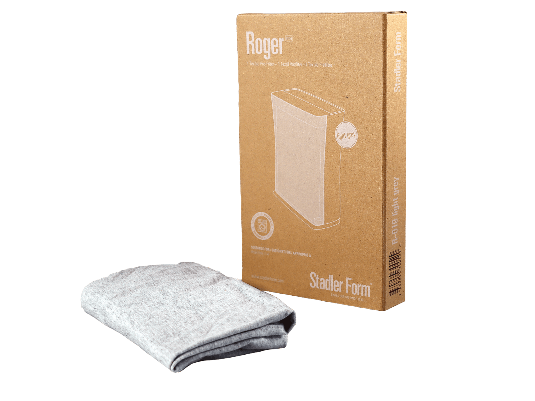 Roger little textile pre-filter light grey packing by Stadler Form suitable for air purifier Roger little
