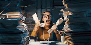 Angry woman at work Angry woman at work