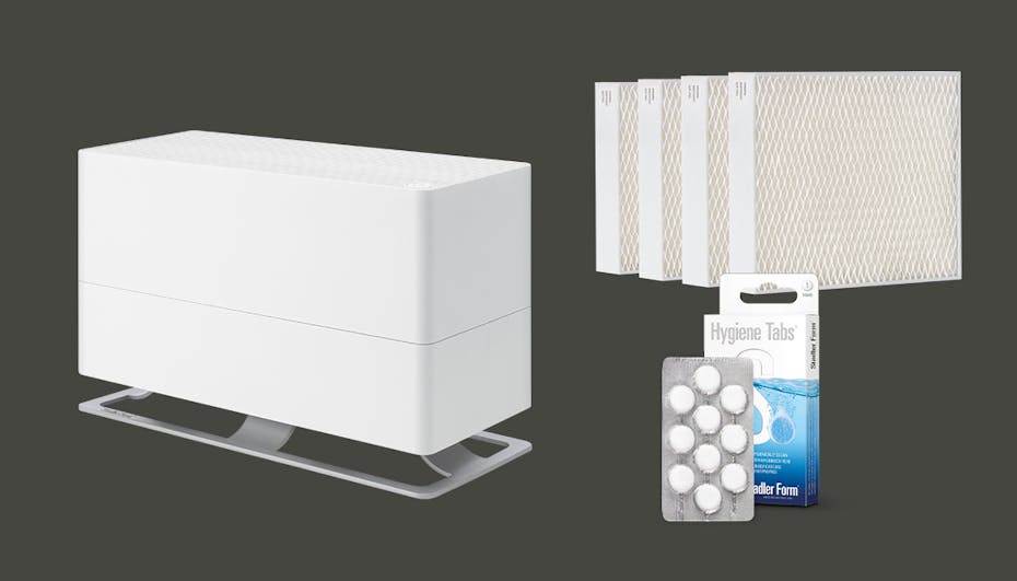 Stadler Form Oskar big humidifier Scope of delivery with 4-pack filter and 1 pack of hygiene tabs