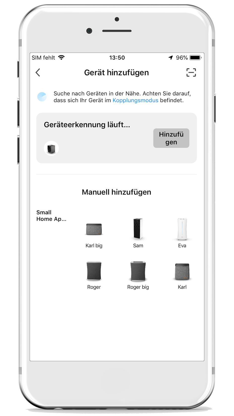 Stadler Form App automatisch hinzufügen Heizlüfter Alex