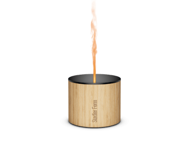 Nora aroma diffuser by Stadler Form in bamboo as front view