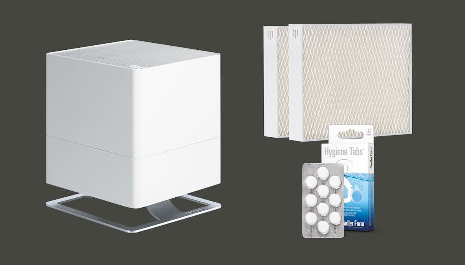 Stadler Form Oskar Luftbefeuchter Lieferumfang mit 2-Pack Filter und 1 Pack Hygiene Tabs Stadler Form Oskar Luftbefeuchter Lieferumfang mit 2-Pack Filter und 1 Pack Hygiene Tabs