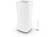 Eva humidifier by Stadler Form in white as perspective view including remote controll