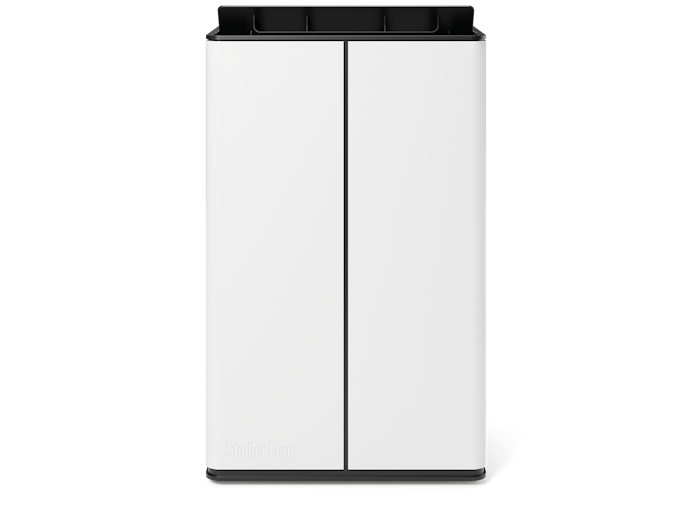 Lukas dehumidifier by Stadler Form in white as front view Lukas dehumidifier by Stadler Form in white as front view