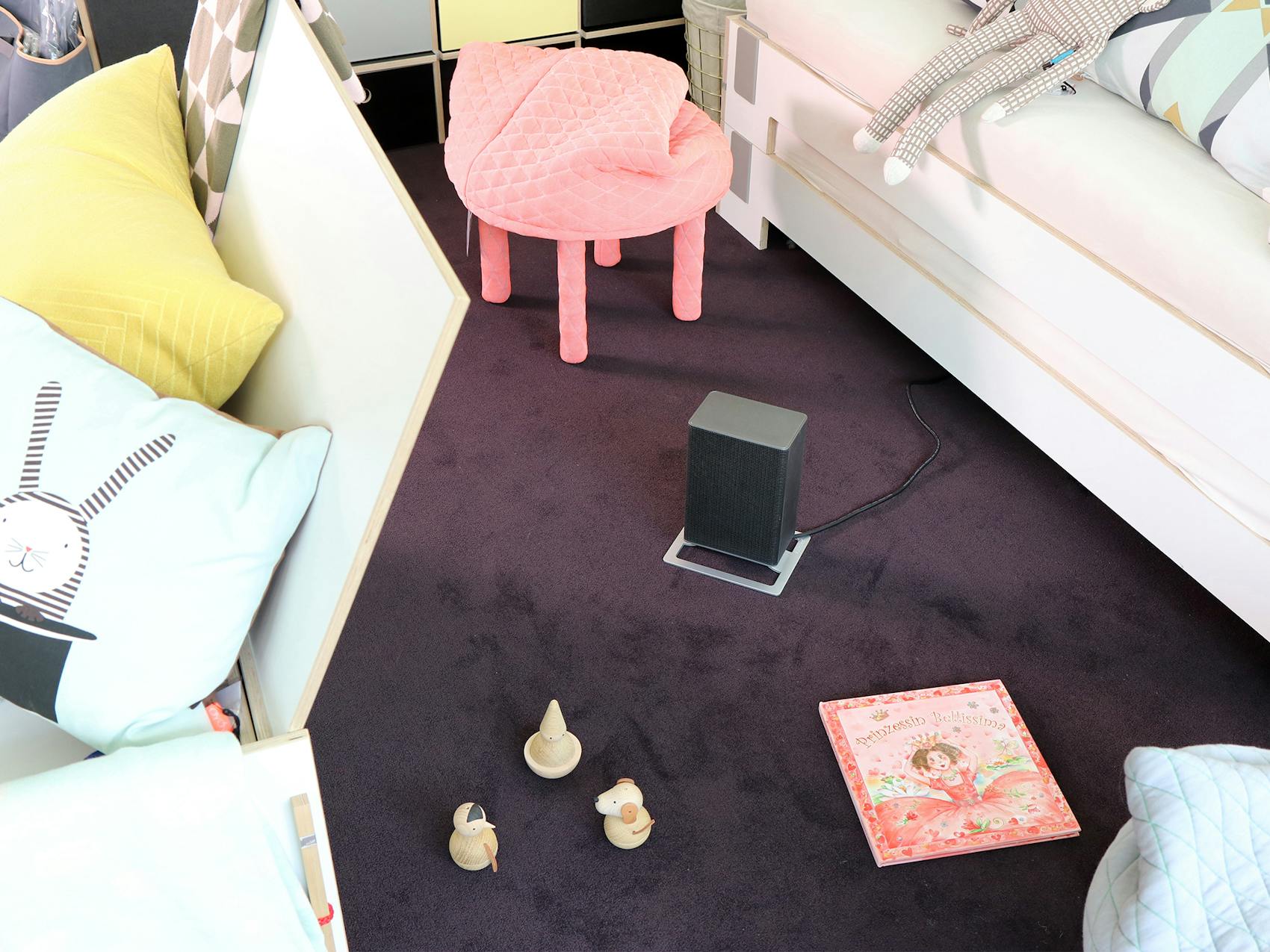 Anna little heater by Stadler Form in titanium in a childrens room