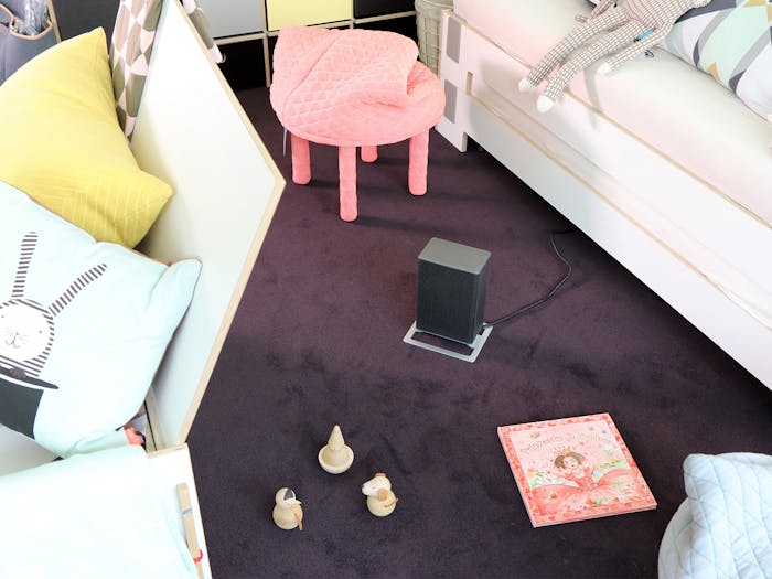 Anna little heater by Stadler Form in titanium in a childrens room