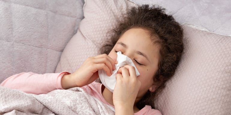 Little girl with an allergy Little girl with an allergy