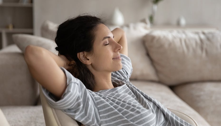 Woman breathing freely