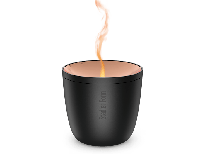 Zoe mobile aroma diffuser by Stadler Form in black as perspective view