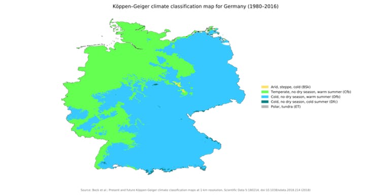 Köppen climate Germany