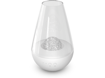 Nina aroma diffuser by Stadler Form Nina aroma diffuser by Stadler Form as perspective view with fragrance globe White Amber